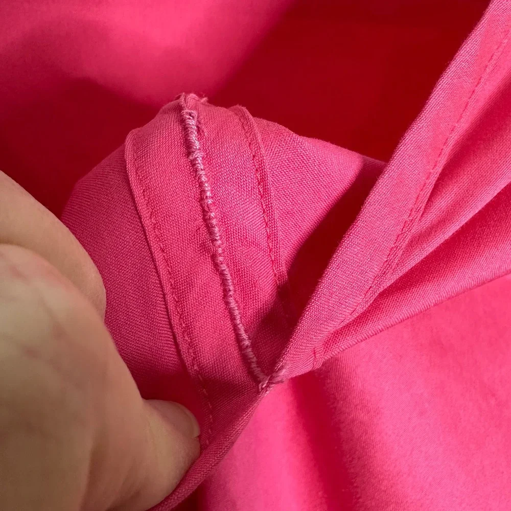 Chico's Maxi Dress Size 14 / 2.5 Hot Pink Tiered Skirt Pockets Summer Preppy - Picture 6 of 11